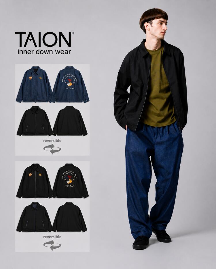 \"TAION タイオン NON DOWN JAPAN SPECIAL REVERSIBLE VIETNAM JACKET  ノン落ち込む ジャパン特別 リヴァーシブル 越南 上衣【相応う】"