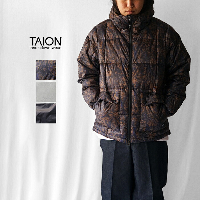 TAION タイオン ダウン MOUNTAIN PACKABLE VOLUME DOWN JACKET マウンテン パッカブル ボリューム ダウンジャケット TAION-102VZMT 防寒 アウター おしゃれ ブランド フード Sサイズ Mサイズ Lサイズ XLサイズ メンズ 軽量 カジュアル