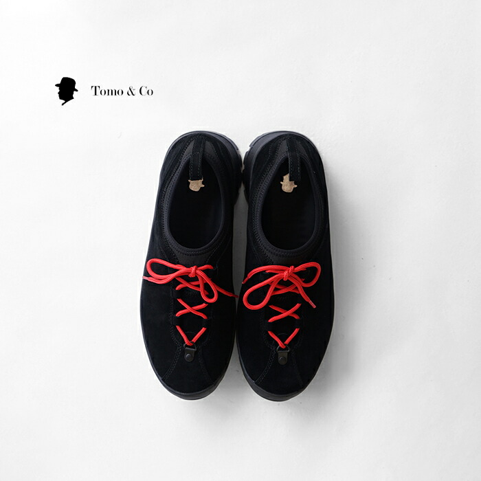 【30%OFF大売り出し】Tomo\u0026Co トモアンドシーオー SHOELACE BAKE - BLACK×RED シューレースベイク TMTK-S-0057 トレッキングシューズ スニーカー なめし革シューズ 革 なめし革 シューズ メンズ 黒いこと 置き目とり捨てる 26糎 27糎 ビブラムソール 厚底 今めかしい ブランド名 御前上等