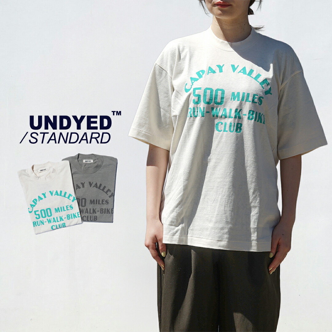 UNDYED STANDARD アンダイドスタンダード Tシャツ 30PV S/S PtTee - 500MILES 30PV プリントTシャツ 26S341D 半袖 前後プリント メンズ レディース ユニセックス ブランド おしゃれ 日本製 春夏 オーガニック リラックスフィット 綿100%