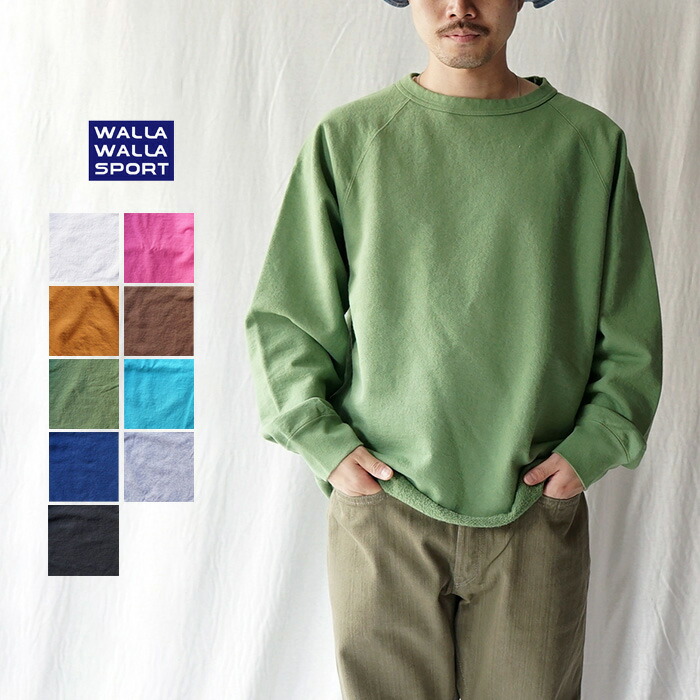 WALLA WALLA SPORT Mサイズ　ピグメント　パープル　スエット WALLA WALLA SPORT Mサイズ ピグメント パープル スエット メンズ