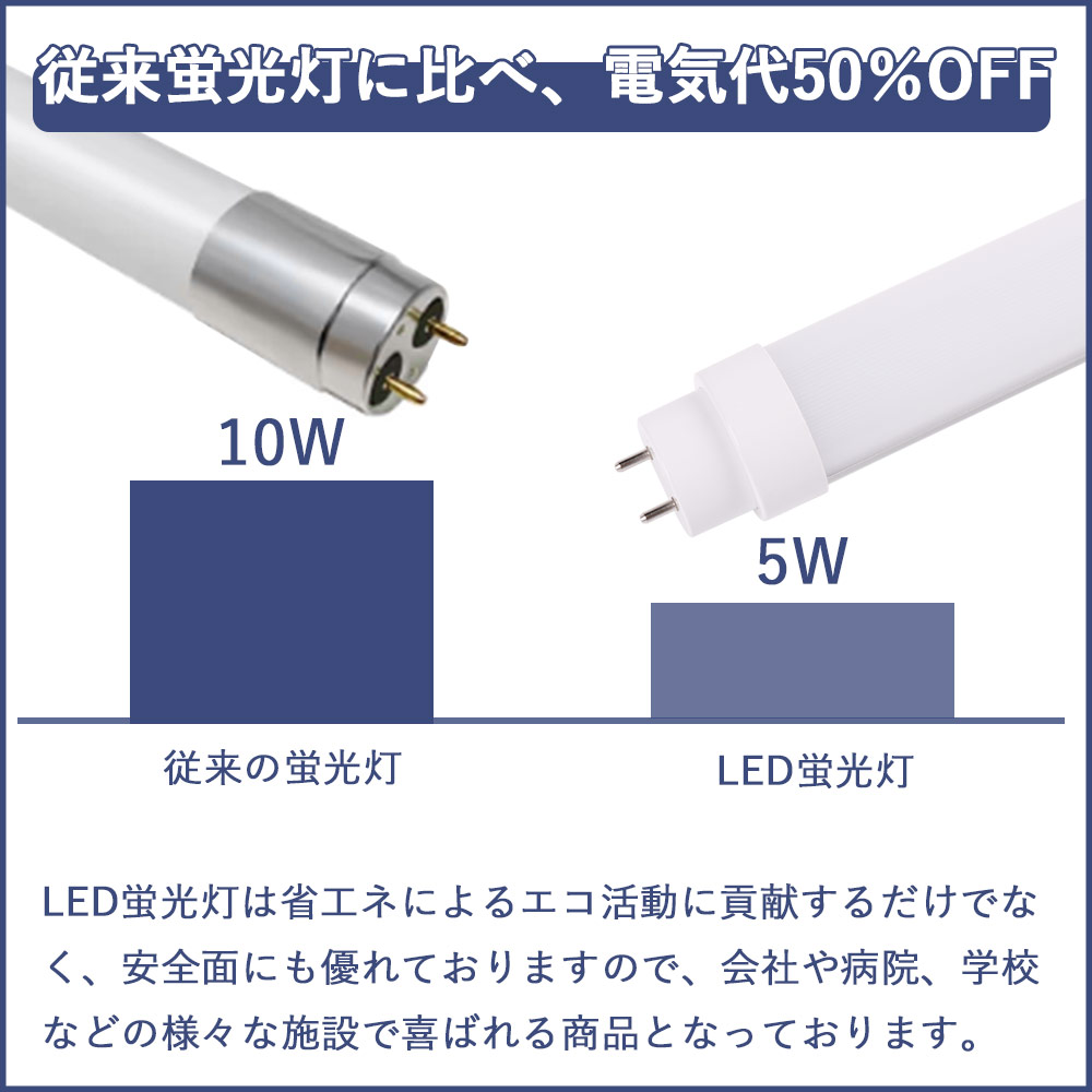 led直管蛍光灯 10W形 330mm長さ 5W消費電力 高輝度1000LM G13回転式