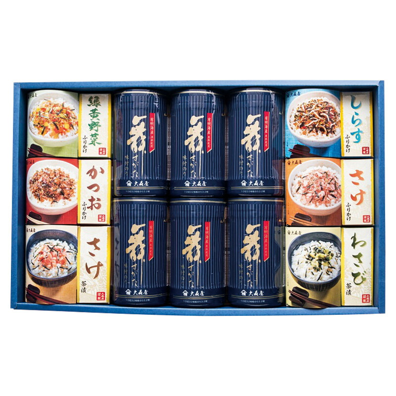 【17日10時まで★P5倍】ギフト 贈答用 大森屋 舞すがた 卓上のり・ふりかけ・お茶漬詰合せ NTF-50G｜送料無料 お返し 香典返し 粗供養 お供え お供え物 2026