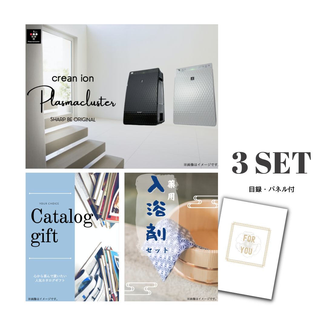 【20日限定★P5倍】景品 新パネル 目録 3点セット シャープ 空気清浄機 SHARP 引換券 A3・A4パネル付｜結婚式 二次会 新年会 社内イベント ゴルフコンペ 文化祭 販促 歓送迎会【QR申込】
