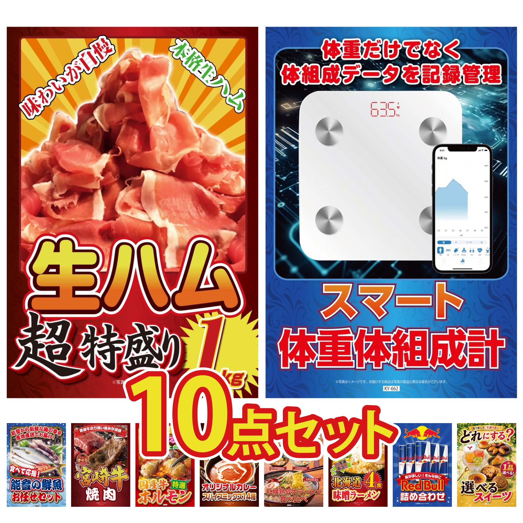 景品 パネル 目録 10点セット 生ハム 1kg 鮮魚 お任せセット 宮崎牛 焼肉 国産 牛 ホルモン カレー スパイス 14種 ビンゴ 結婚式 二次会 披露宴 会社イベント ゴルフコンペ 忘年会 抽選会