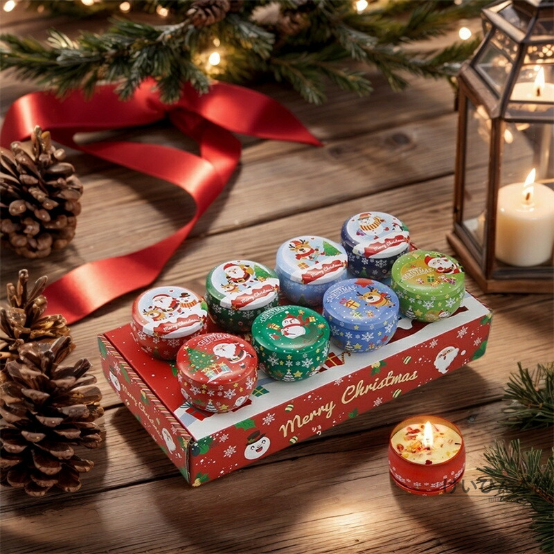 2025新クリスマス香薫キャンドルクリスマスパーティーはキャンドルギフトボックス大豆ワックスクリスマスキャンドルを飾る