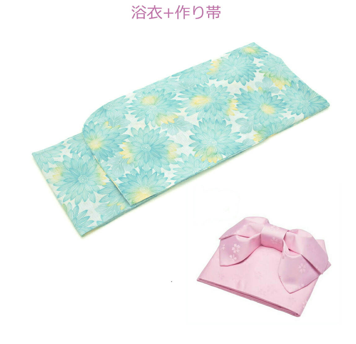 ジュニア 女の子 浴衣・作り帯 浴衣セット 2点セット 子供 ゆかた 作り帯付き 140cm 150cm 花火大会 夏祭り 盆踊り お盆 子供の日 プレゼント 送料無料