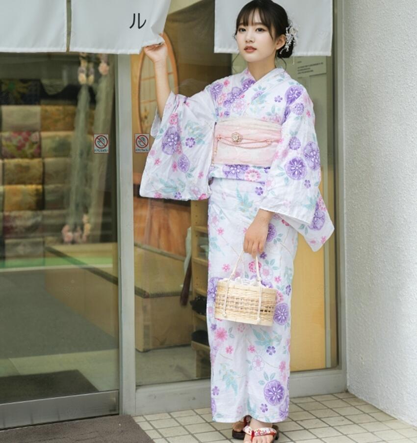 【本日限定激安SALE】 ジュニア 女の子 浴衣+作り帯 2点セット 子ども 浴衣セット 子供浴衣 ふわふわ 和がまま 女の子 浴衣セット 140cm 150cm 160cm /大人M 花火大会 夏祭り お盆 盆踊り 子供の日 プレゼント 送料無料