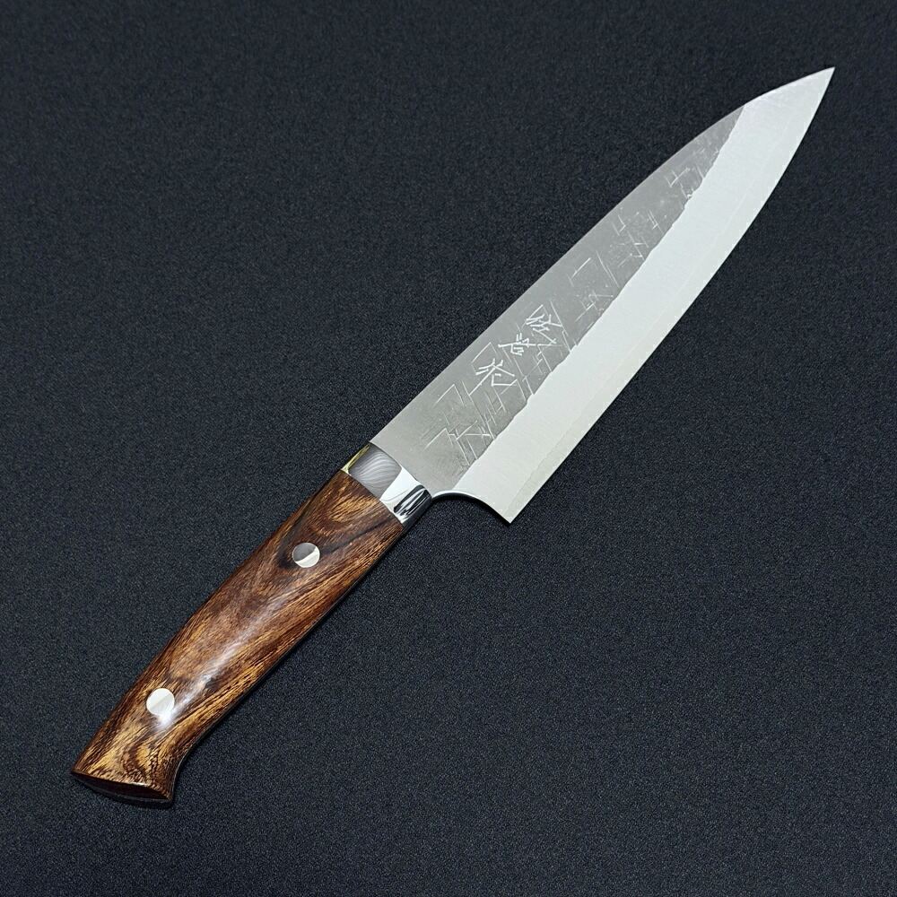 佐治作 牛刀包丁 越前打刃物 伝統工芸士 180mm 粉末ハイス鋼 アイアンウッド柄｜啓仁刃物　店