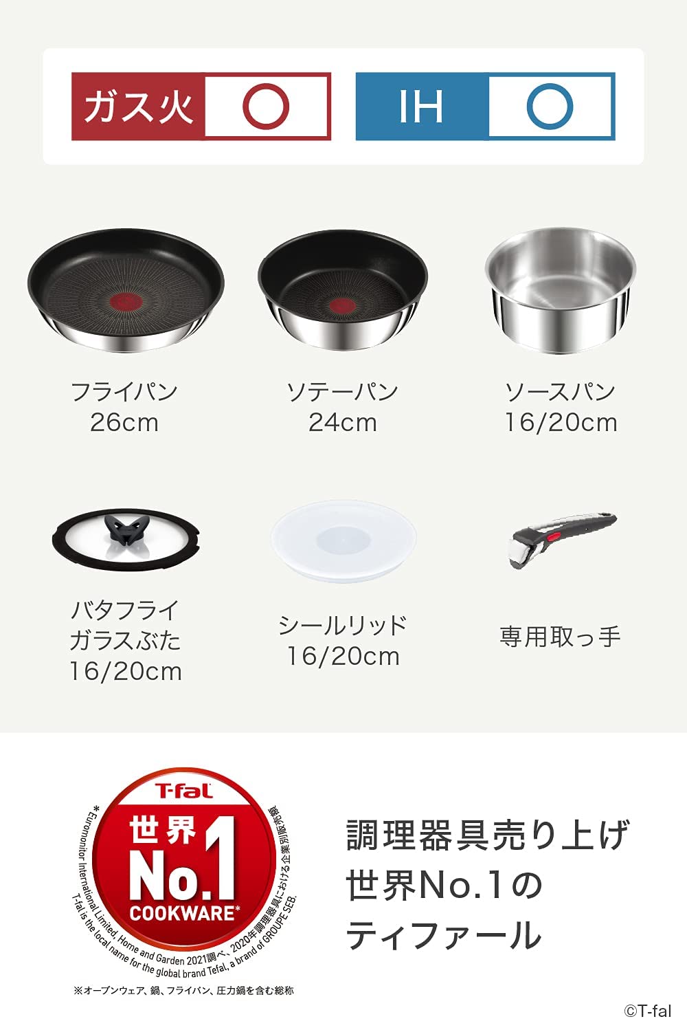 ティファール 鍋 フライパン 付 L97090 着脱式取っ手 インジニオ・ネオ ...