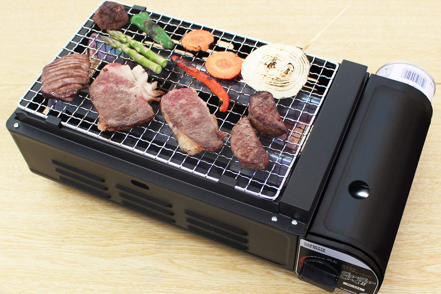 【楽天市場】【大感謝祭 期間中 全品ポイント最大10倍】カセットコンロ ジュージューボーイ2 ブラック KC-111 網焼き器 海鮮焼き