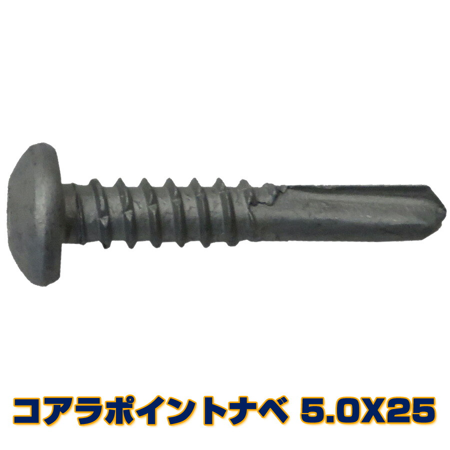 コアラポイント　ナベビス　5.0X25　４００本入（小箱）X10箱　　鉄板・H鋼を下穴なしで、ぶち抜く！ 42,900円