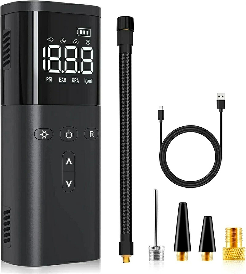 [Next Day Shipment] [New in 2026, Fill in 10 Seconds] Air Pump, Electric Smart, 6000 mAh, 150 PSI Compact Air Pump, Rechargeable Tire Drain, Electric Mobile Pump, Auto Stop, Low Noise, Night Air Sander, Air Hose Reel, Compatible with Cars, Road Bikes, Balls, Floats, Bicycles, and Cross Bikes
