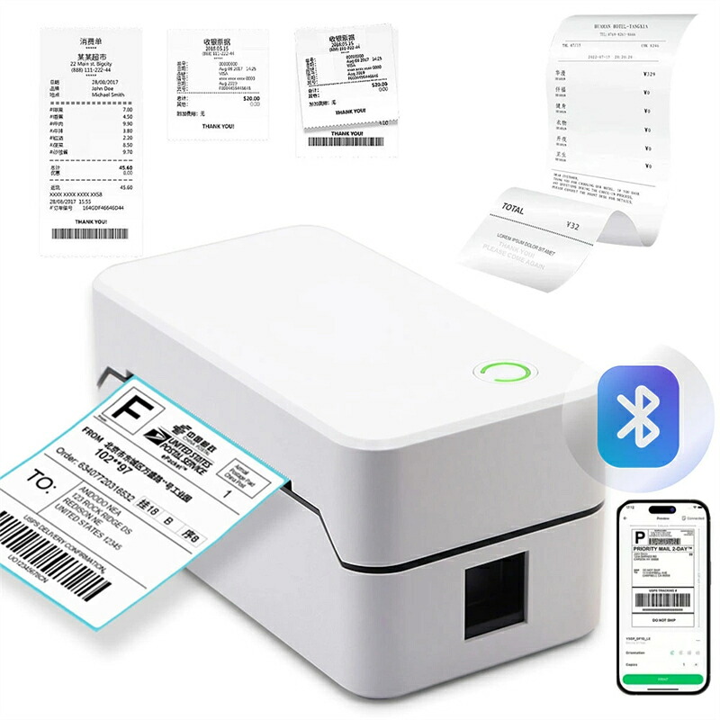 【レビュー特典◆正規品】感熱ラベルプリンター サーマルラベルプリンター 兼用 サーマルプリンター 感熱モバイルプリンター ラベルライター USB・Bluetooth対応 小型 軽量 40-80mm幅対応 プリンター 感熱プリンター バーコードプリンター ラベラー ラベル印刷機 PDラベル