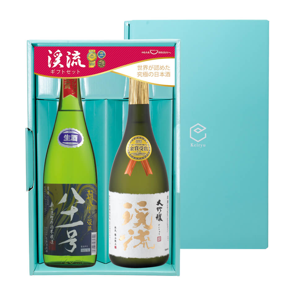 ギフト プレゼント 贈答 日本酒 贈り物 酒『 渓流 大吟醸 720ml ・ 朝しぼり 八十一号 720ml 』（ギフトケース入り）【T-769】