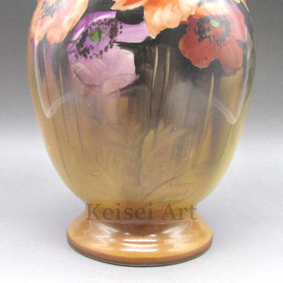 オールドノリタケ 芥子花文花瓶 中古 送料無料 アート・美術品・骨董品