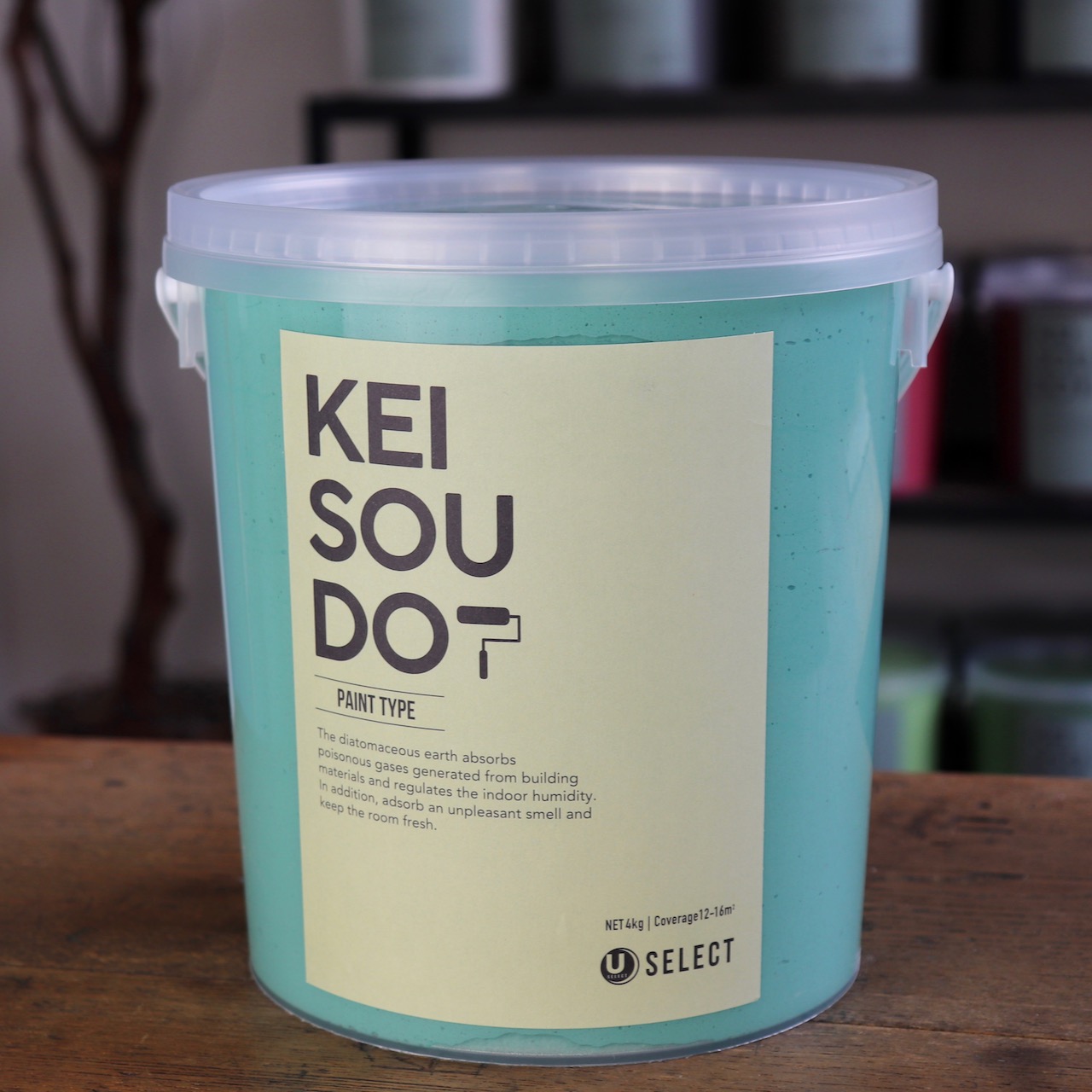珪藻土 塗料 PAINT TYPE 4kg SEAFORM シーフォーム グリーン 緑 カラー 【送料無料】 DIY かんたん ペイント ローラー かわいい おしゃれ リフォーム リノベーション 天然素材 自然素材 アクセント壁 内装 インテリア 安心 安全 ぬりかべ 調湿 消臭 漆喰 自社製品 日本製｜U-SELECT SHOP 店 10,439円