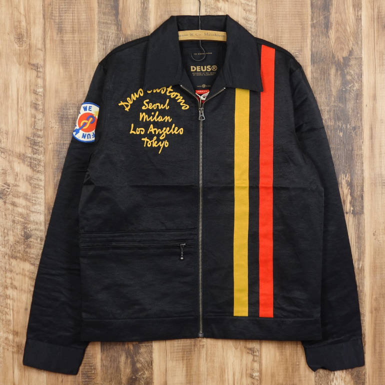 デウスエクスマキナ ジャケット DEUS EX MACHINA CHIME RACING JACKET ブラック メンズ アウター レーシングジャケット ワークジャケット ブルゾン
