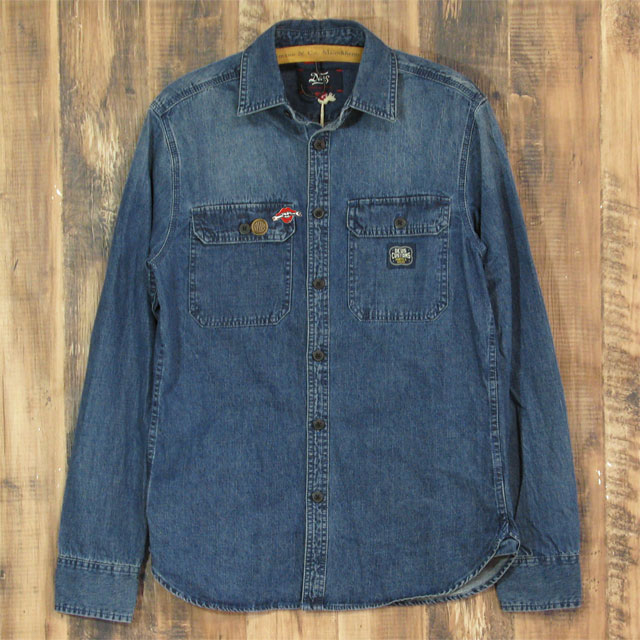デウスエクスマキナ シャツ 長袖 Maxwell Workers Shirt トップス メンズ ワークシャツ デニムシャツ DEUS EX MACHINA デウス コットン 紺 ネイビー｜kei-style