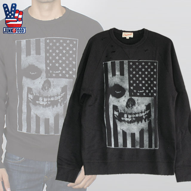 ジャンクフード ミスフィッツ スウェット トレーナー メンズ JUNK FOOD The Misfits バンド ロック ダメージ加工