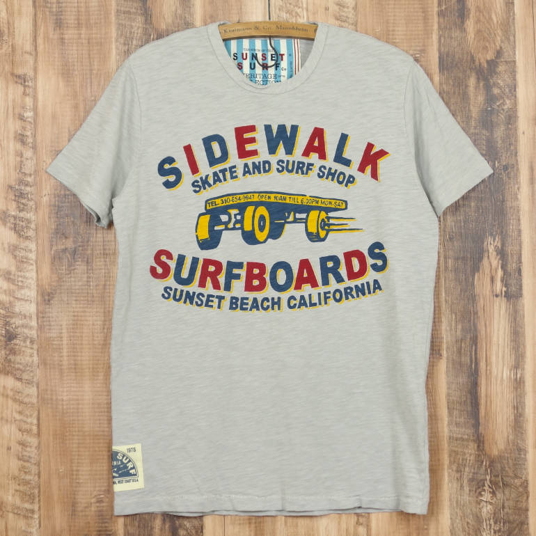 サンセットサーフ SUNSET SURF ティーシャツ メンズ 半袖 SIDEWALK SURFERS サーフ 滑るゲーム盤 アメカジ 綿100
