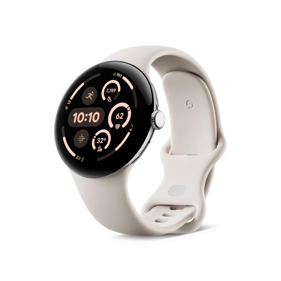 【新品】Pixel Watch 3 Wi-Fiモデル 45mm GA05736-US Polished Silver アルミケース Porcelain アクティブ バンド【日曜日以外即日発送】【送料無料】｜モバイル販売2号店