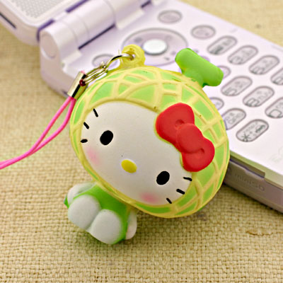 hello kitty fruit plush keychain