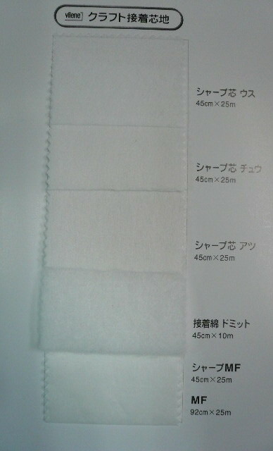 手工芸品貼り付ける芯地 バイリーン vilene 読みやすい芯ＭＦ ４５ｃｍ幅X２５ｍ １反単価