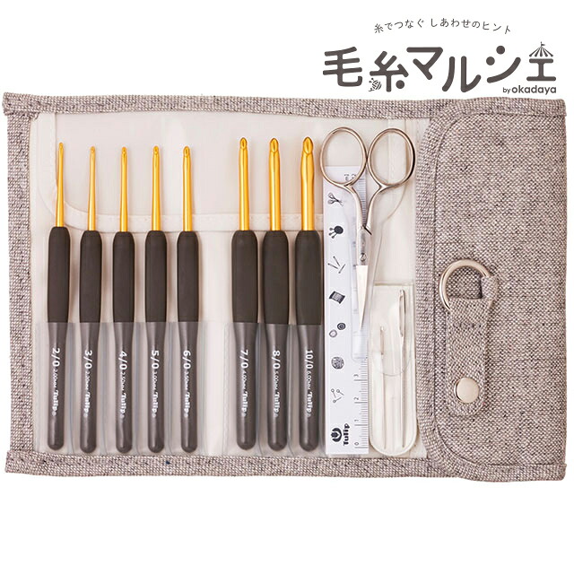 ＼期間限定10％OFF／ Tulip-チューリップ- エティモ クッショングリップ付きかぎ針セット（TES-001） ロイヤルシルバー 06Cq99_｜毛糸マルシェ by オカダヤ