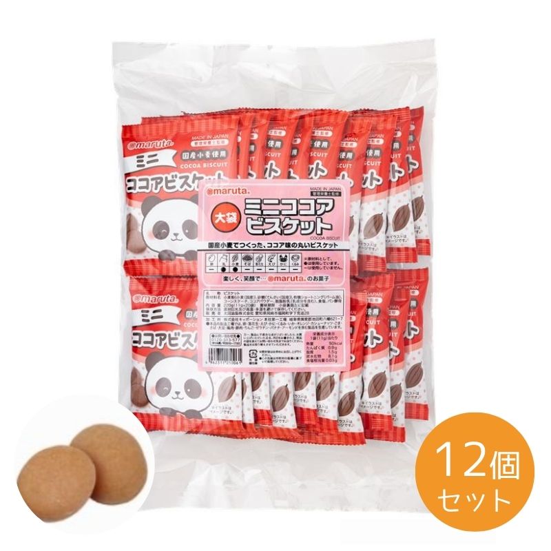 【お取り寄せ商品】スマイル 大袋ミニココアビスケット 220g（11g×20袋）×12袋セット【太田油脂】1022588-kf
