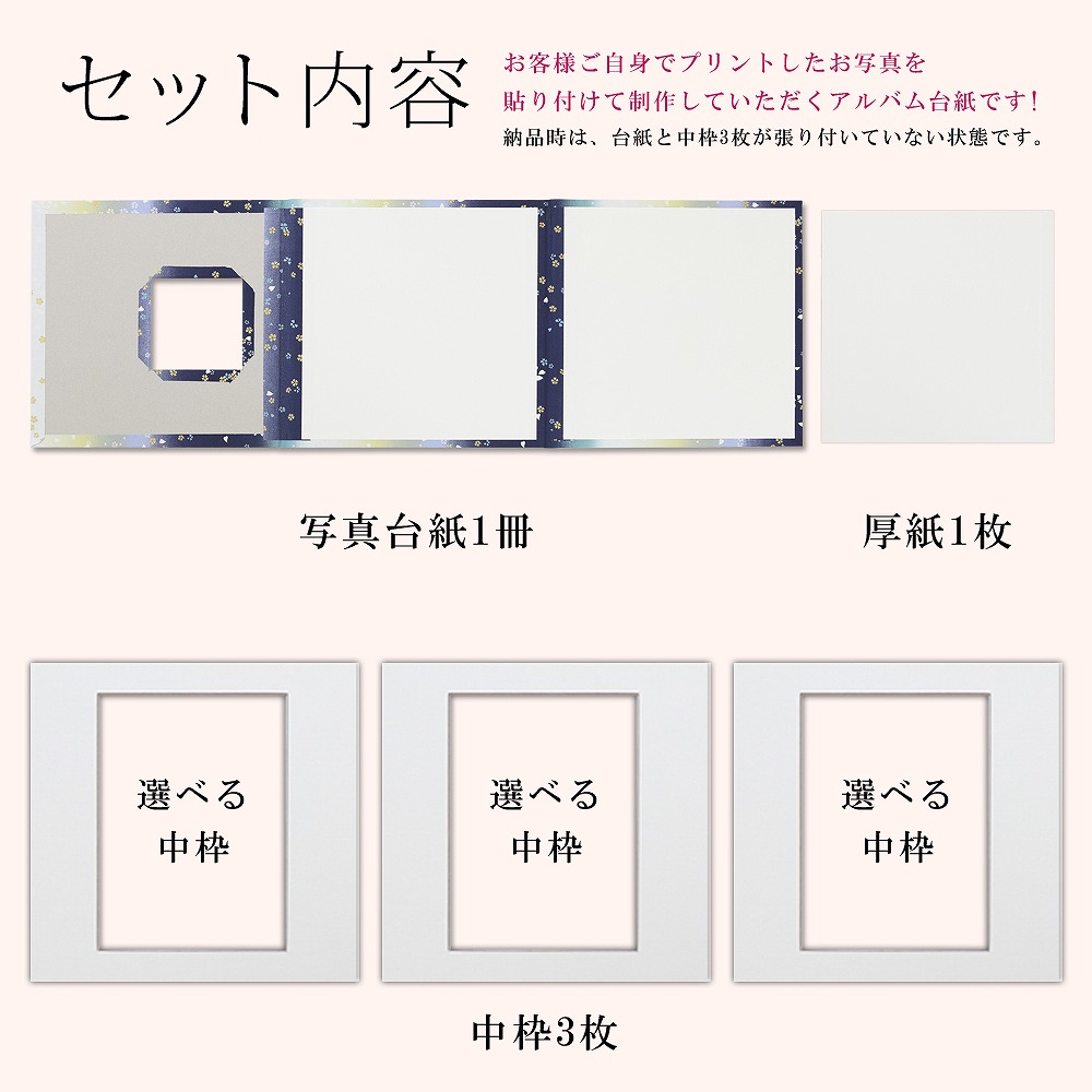 楽天市場 写真台紙 3面6切 L 和柄 和風 なごみ ブルー 中枠白色 送料無料 布表紙 高級 3面六切 3面l L判 手作り アルバム 結婚 七五三 ベビー 成人式 お祝い 結婚祝い 出産 婚礼 お宮参り 753 ギフト 日本製 ベビーから結婚式のアルバム屋さん