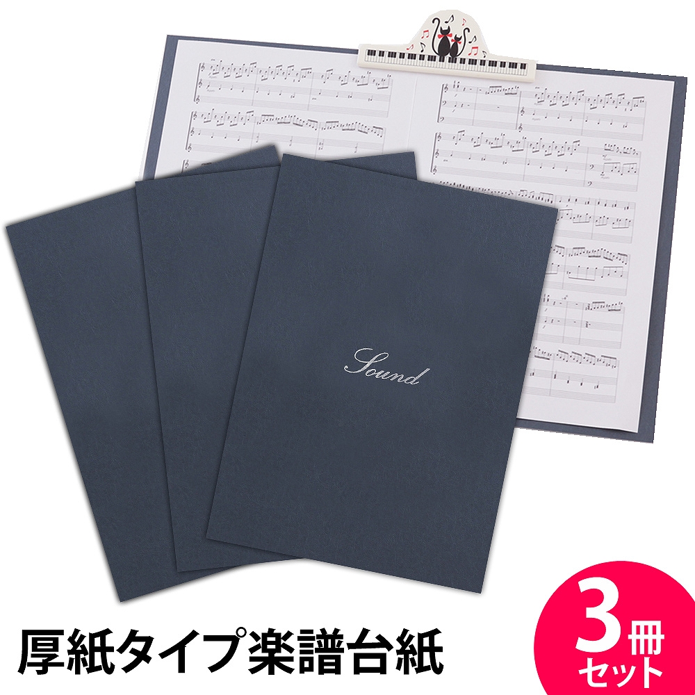 【楽天市場】楽譜ファイル（厚紙タイプ） 3冊セット 無地 紺練習用