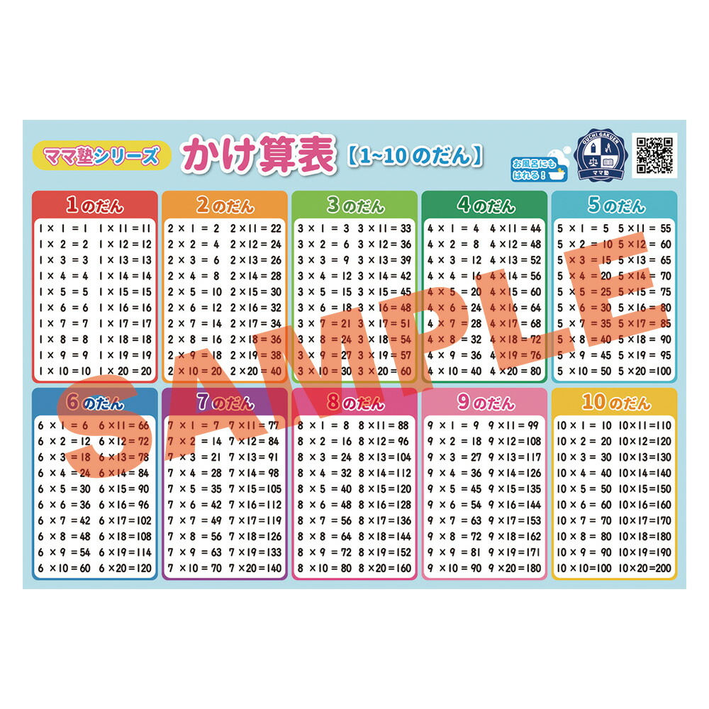 楽天市場 かけ算表 11 のだん 学習ポスター 勉強ポスター おうち学習 お風呂ポスター 壁に貼りやすい大きさかけ算 九九 インド式ママ塾 ベビーから結婚式のアルバム屋さん