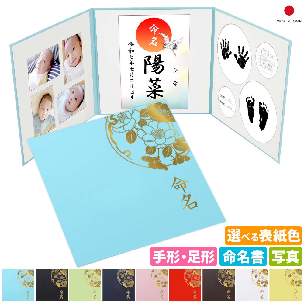 楽天市場】命名書 台紙 手形 足形 赤ちゃん 手形足型 写真 お名前が