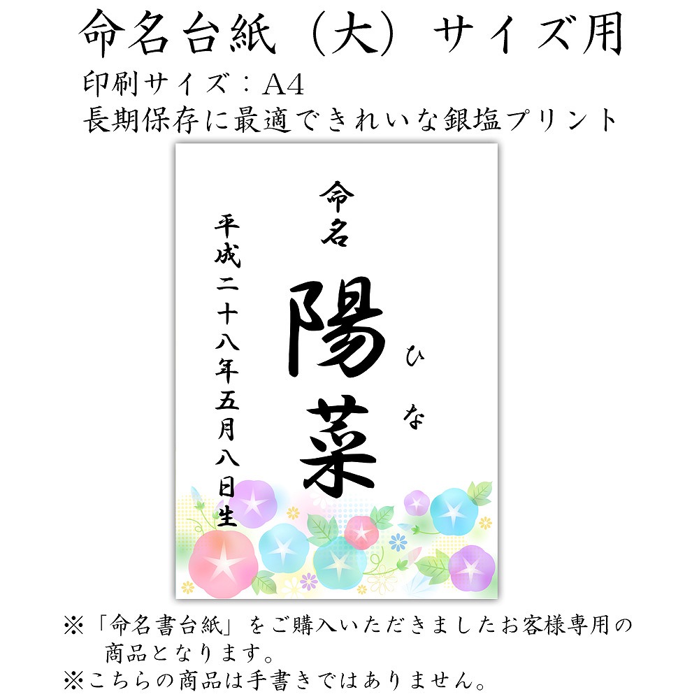 出荷 命名紙 用紙のみ デザイン命名紙 朝顔 赤ちゃん 命名書 命名紙かわいい おしゃれ 代筆をお考えの方に人気用紙 お七夜 命名式 お祝い  qdtek.vn