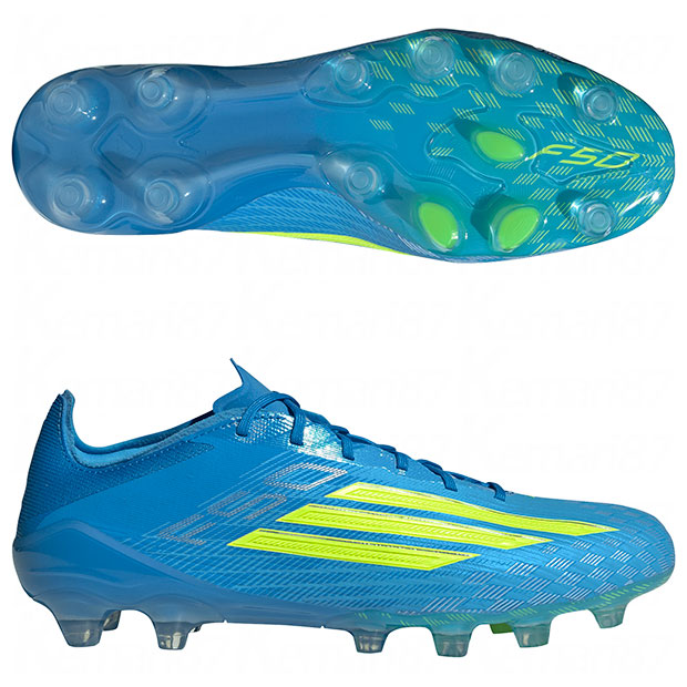 【尖んがり10倍】F50 ELITE HG/AG ジャパン ルシッドレイブルー×野球クラブソーラー黄色 【adidas|アディダス】蹴球スパイクjr6465