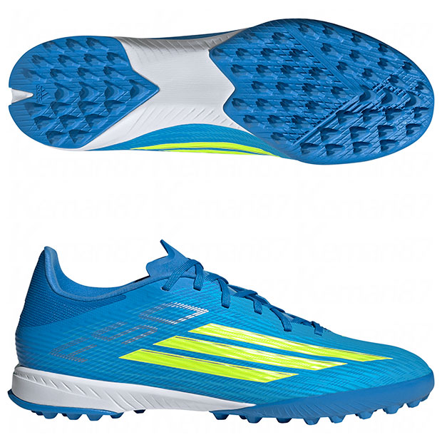 【4/17 9時59分までポイント5倍】F50 LEAGUE TF　ルシッドレイブルー×チームソーラーイエロー　【adidas|アディダス】サッカーフットサルトレーニングシューズjr8975
