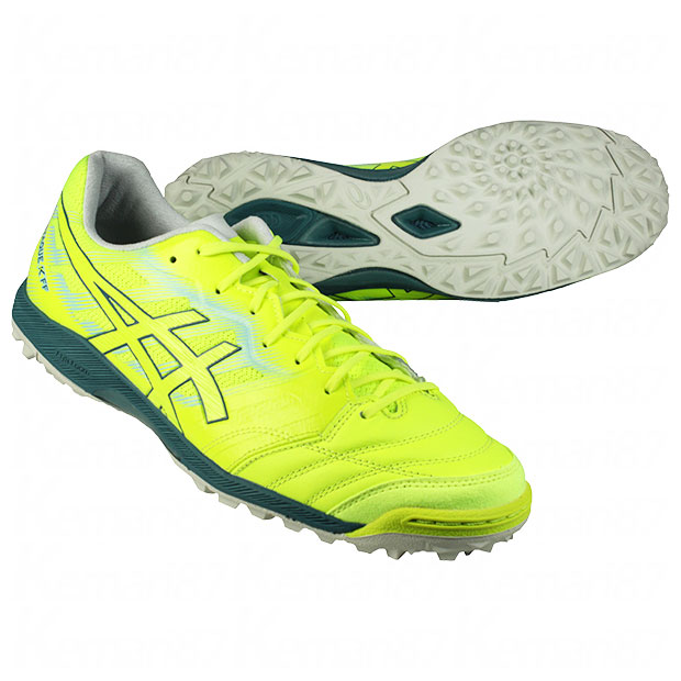 デスタッキ K FF TF　セーフティイエロー×アトランティスブルー　【asics|アシックス】サッカーフットサルトレーニングシューズ1111a218-750