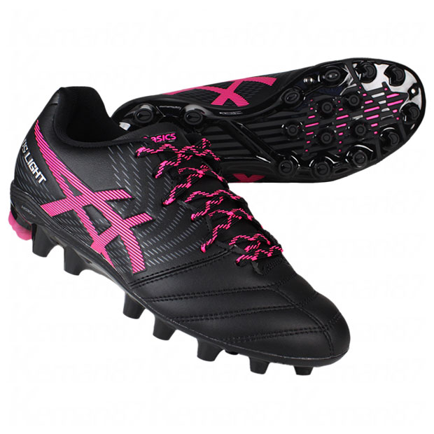 【4/11AM1時59分までポイント5倍】ジュニア DSライト JR GS　ブラック×ピンクグロー　【asics|アシックス】サッカージュニアスパイク1104a054-001