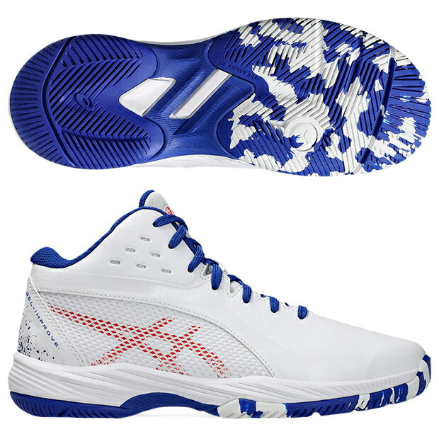 【6/10まで尖んがり10倍】お坊っちゃん ゲルインプルーブ 3 白いこと×レッドスナッパー 【asics|アシックス】ジュニアバスケットボールシューズ1064a018-100