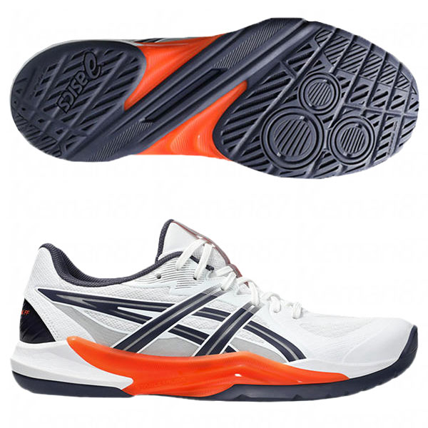 【6/10まで尖んがり10倍】パワーブレイク FF 白いこと×ノヴァオレンジ色 【asics|アシックス】ハンドボールシューズ1071a101-102