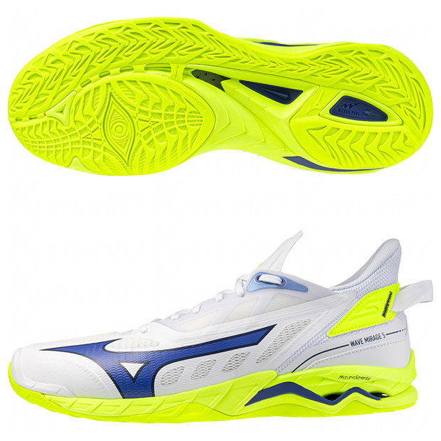 【7/26AM1時59分までポイント10倍】ウエーブ ミラージュ 5　ホワイト&times;ブルー　【MIZUNO|ミズノ】ハンドボールシューズx1ga235039｜kemari87店