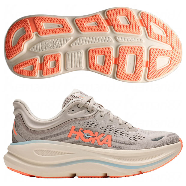 【7/26AM1時59分までポイント10倍】レディース ボンダイ 9 BONDI 9 リバーロックグレー×ミネラルオレ 【HOKA|ホカ】ランニングシューズ1162012-rrym|kemari87店