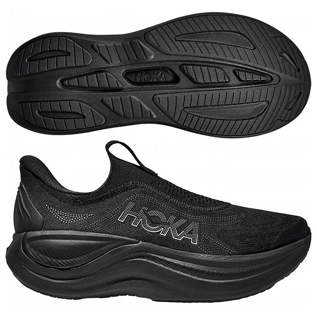 【7/26AM1時59分までポイント10倍】スカイワード レースレス Skyward Laceless ブラック×ブラック 【HOKA|ホカ】ランニングシューズ1168876-bblc|kemari87店