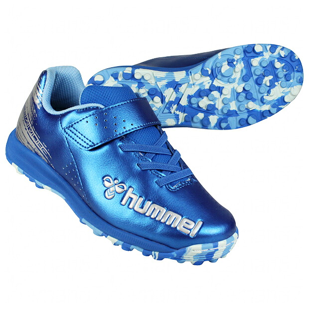 【4/4 20時からポイント5倍】ジュニア プリアモーレ 6 α V TF Jr. SUPERWIDE　サックス×シルバー　【hummel|ヒュンメル】サッカージュニアトレーニングシューズhjs2136-7595