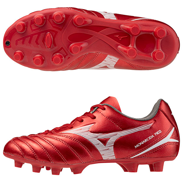 【4/11AM1時59分までポイント5倍】ジュニア モナルシーダ NEO 3 SELECT Jr　ルビーレッド×ホワイト　【MIZUNO|ミズノ】サッカージュニアスパイクp1gb252560