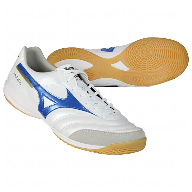 モレリア SALA ELITE IN　スーパーホワイトパール×レーザーブルー　【MIZUNO|ミズノ】フットサルシューズq1ga241225