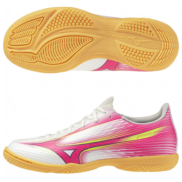 【4/11AM1時59分までポイント5倍】ジュニア ミズノアルファ 3 SELECT Jr IN　ホワイト×ピンク　【MIZUNO|ミズノ】ジュニアフットサルシューズp1gg266564