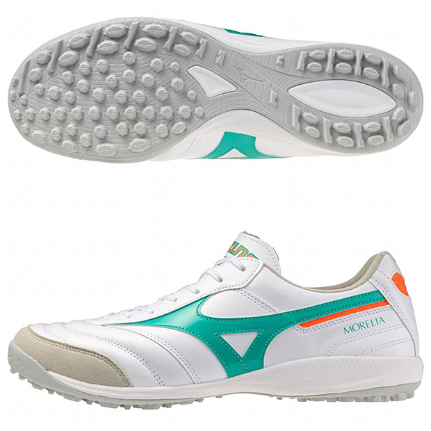 【7/26AM1時59分までポイント10倍】モレリア SALA ELITE TF スーパーホワイトパール×グリーン 【MIZUNO|ミズノ】サッカーフットサルトレーニングシューズq1gb261235|kemari87店