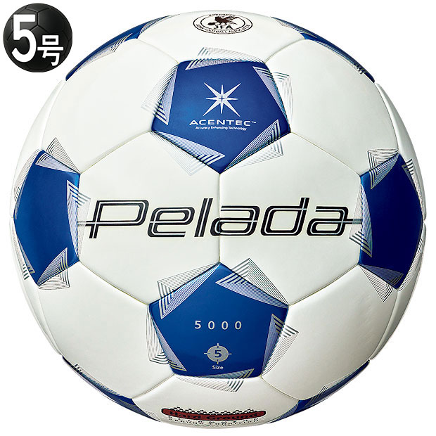 【4/20 ポイント5倍】ペレーダ5000 土用　ホワイト×ブルー　【molten|モルテン】サッカーボール5号球f5k5001-wb